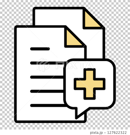 Illustration icon material: medical document file 127622322