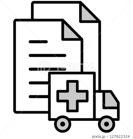 イラストアイコン素材：医療ドキュメントファイル 127622324