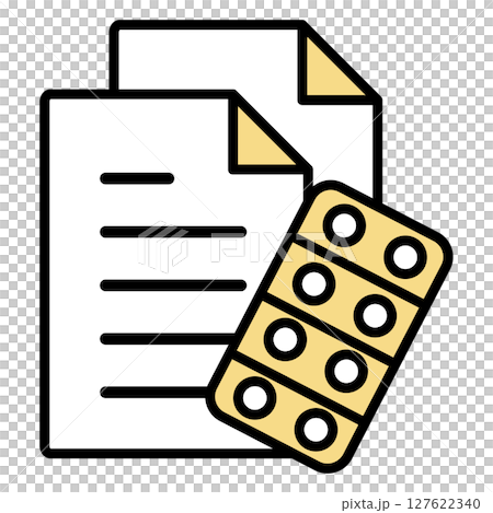 Illustration icon material: medical document file 127622340