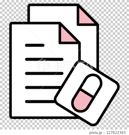 Illustration icon material: medical document file 127622365