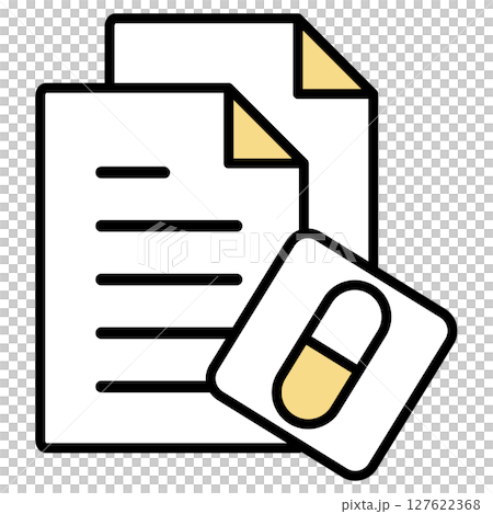 Illustration icon material: medical document file 127622368