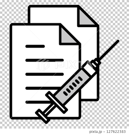 Illustration icon material: medical document file 127622383