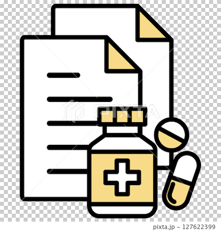 Illustration icon material: medical document file 127622399