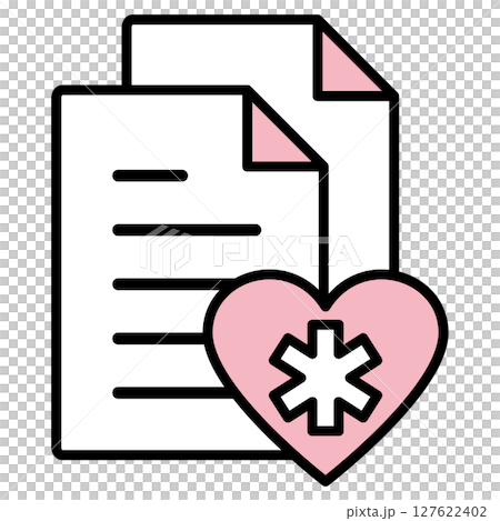 Illustration icon material: medical document file 127622402