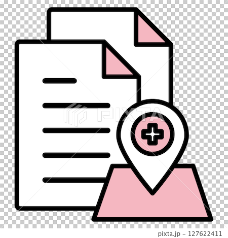 Illustration icon material: medical document file 127622411