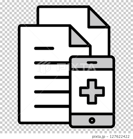 Illustration icon material: medical document file 127622422