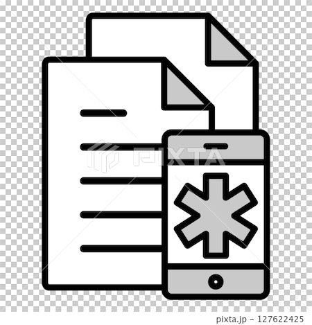 Illustration icon material: medical document file 127622425