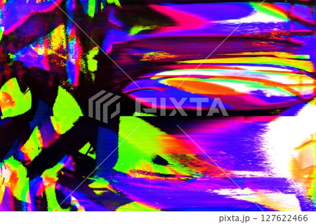 Acid Holographic Distortion in Vibrant Neon Colors for 90s, Y2K Aesthetic 127622466