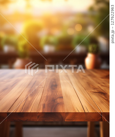 wooden table top plate restaurant backdrop 127622963
