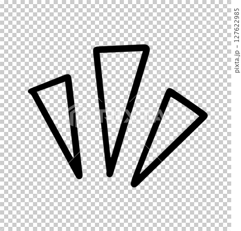 Icons expressing emotions of surprise, attention, and awareness. Surprised effect emoji, manga symbol. Hand-drawn vector illustration 127622985