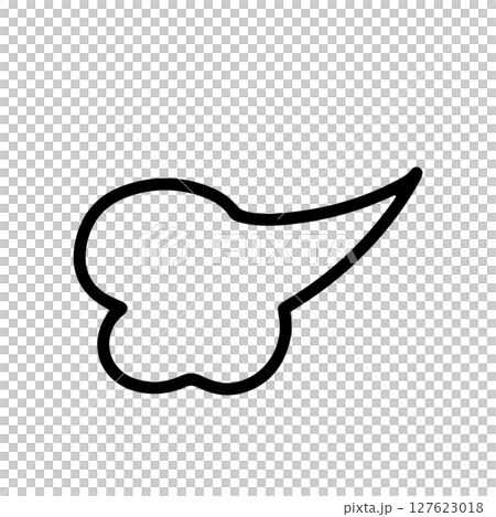 Steam and hand-drawn illustration icons. Leaking air, steam, wind. Vector illustration of a cloud-like bubble. 127623018