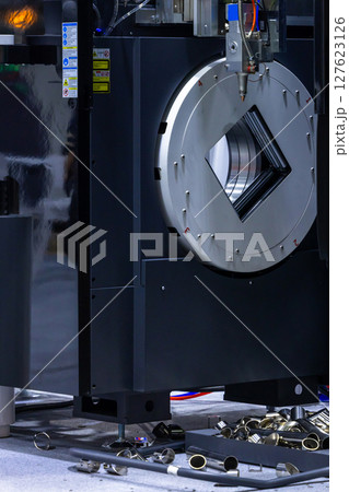 Automatic CNC laser cutting machine, Modern industrial technology computer numerical control, CNC laser cutting machine precision metal fabrication technology modern industry, Hi technology CNC laser. Automatic CNC laser cutting machine, Modern industrial technology computer numerical control, CNC laser cutting machine precision metal fabrication technology modern industry, Hi technology CNC laser. 127623126