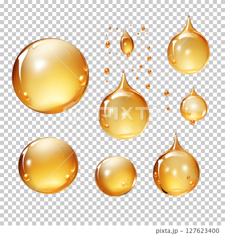 Drops of oil on a transparent background Drops of oil on a transparent background 127623400