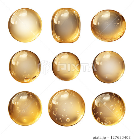 Drops of oil on a transparent background 127623402