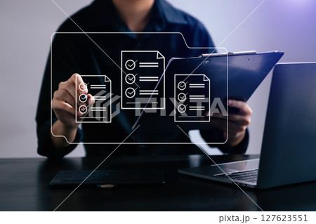 Online business contract Electronic signature, e-signing, digital document management, paperless office, business hand working Online business contract Electronic signature, e-signing, digital document management, paperless office, business hand working 127623551