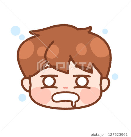 ぼーっとしている男の子のイラスト・かわいい表情 127623961