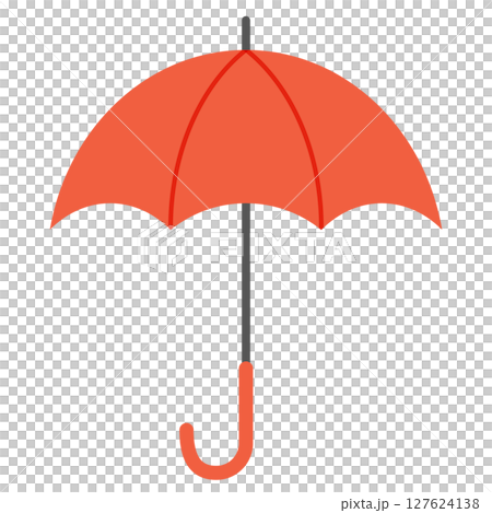 紅色撐開雨傘的簡單插圖 127624138