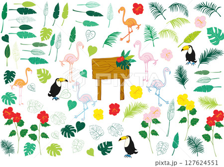 夏にぴったりの南国素材セット 127624551