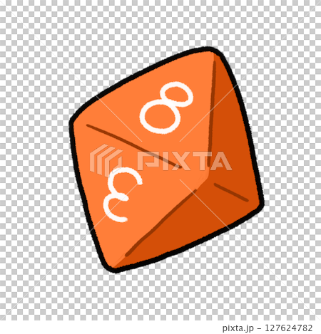 八面體骰的簡單手繪插圖 127624782