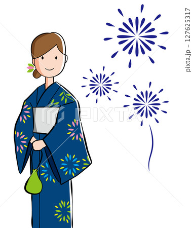 浴衣を着た女性 127625317