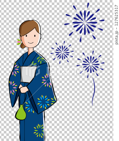 浴衣を着た女性 127625317