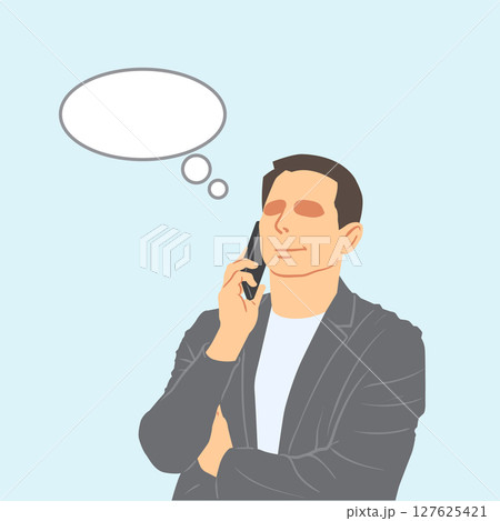 businessman is discussing business on the phone bubble 127625421