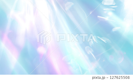 キラキラと輝く青色のプリズムライト背景 127625508