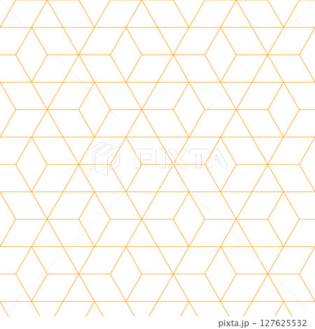 シームレスな細い線のひし形パターン 抽象的 幾何学的 スウォッチ対応 オレンジ 127625532