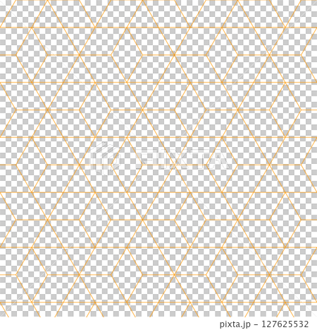 シームレスな細い線のひし形パターン 抽象的 幾何学的 スウォッチ対応 オレンジ 127625532