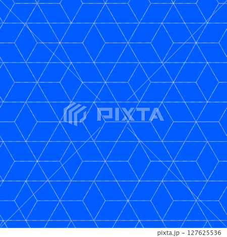 無縫細線菱形圖案。抽象、幾何、相容樣本。藍色。 127625536