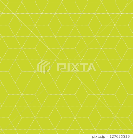 Seamless thin line rhombus pattern abstract geometric swatch compatible yellow green 127625539