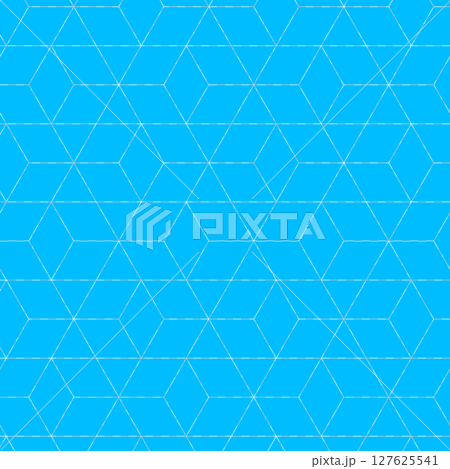 シームレスな細い線のひし形パターン 抽象的 幾何学的 スウォッチ対応 水色 127625541