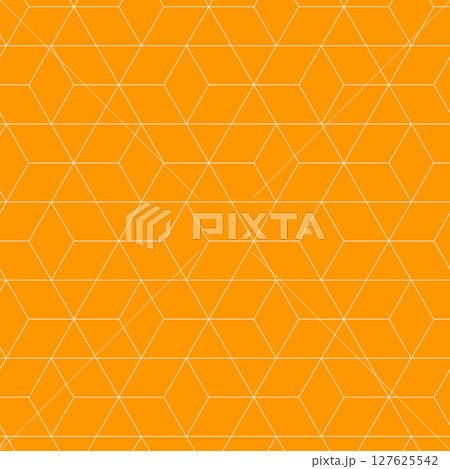 シームレスな細い線のひし形パターン 抽象的 幾何学的 スウォッチ対応 オレンジ 127625542