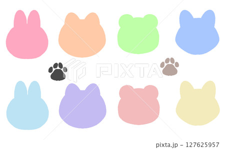 カラフルなどうぶつふきだし 127625957