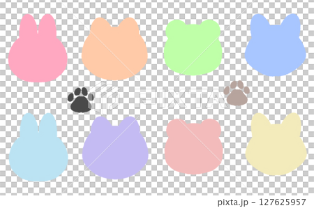 カラフルなどうぶつふきだし 127625957
