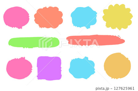 ビビットカラフルなシンプルふきだし 127625961