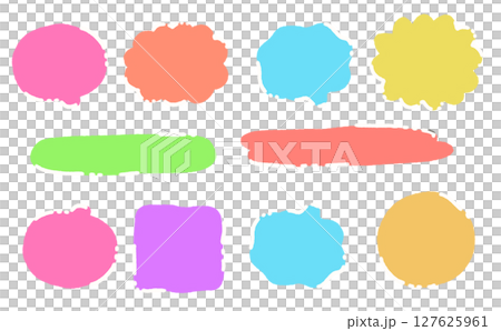 ビビットカラフルなシンプルふきだし 127625961