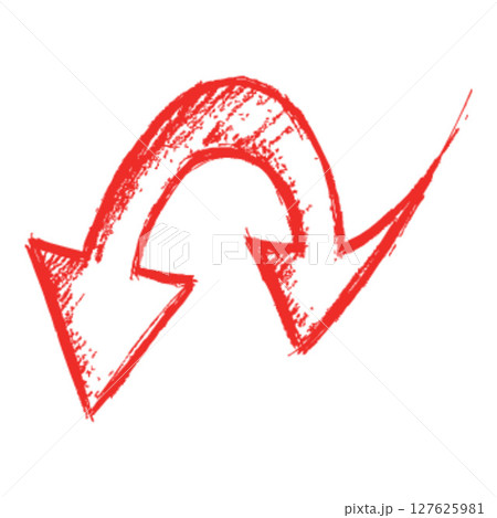 Red Curved Down Arrows Red Curved Down Arrows 127625981