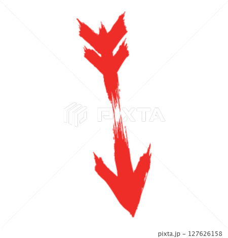 Red Grunge Tribal Down Arrow Red Grunge Tribal Down Arrow 127626158