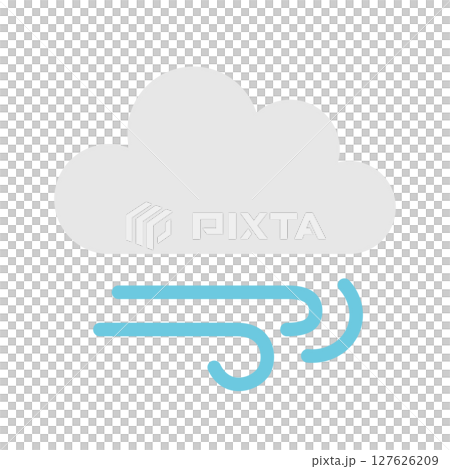Weather icon illustration showing cloudy and windy weather 127626209