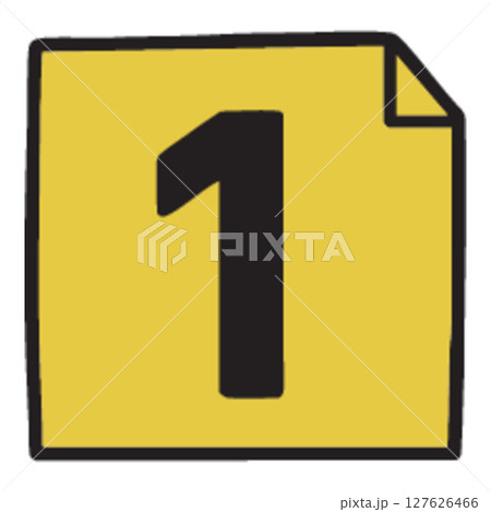 Number 1 on Yellow Sticky Note 127626466