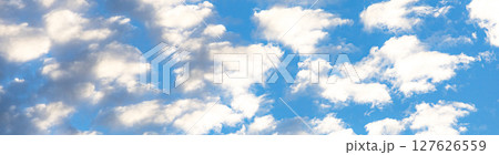 晴れた夕方の空に現れたひつじ雲 晴れた夕方の空に現れたひつじ雲 127626559
