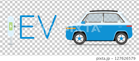 充電スタンドで充電するEV 電気自動車 充電スタンドで充電するEV 電気自動車 127626579