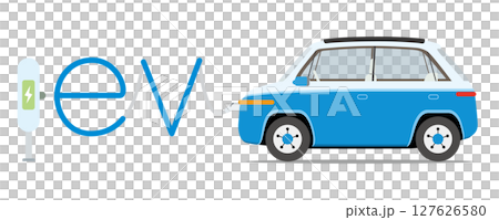 在充電站充電的 EV 電動汽車 在充電站充電的 EV 電動汽車 127626580