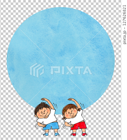 做體操的孩子複製空間（水彩畫） 127626821