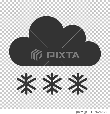冬の降雪を示すシンプルなベクター画像 127626879