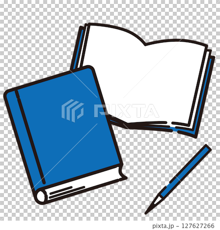 書籍和筆記本的簡單插圖素材 127627266