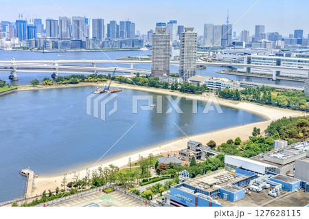 東京都、おだいばビーチの俯瞰 東京都、おだいばビーチの俯瞰 127628115