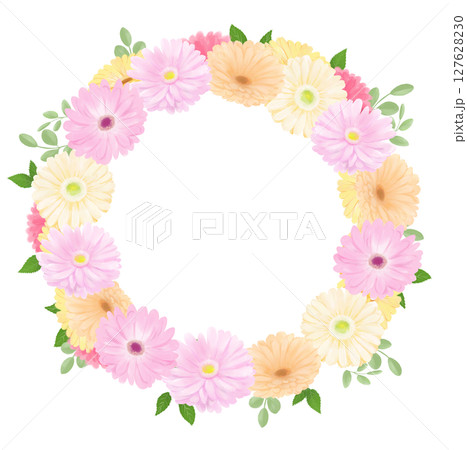 ガーベラの花のフレーム 127628230