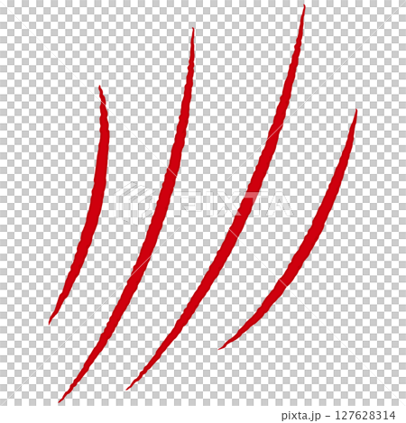 赤い爪痕のイラスト 赤い爪痕のイラスト 127628314